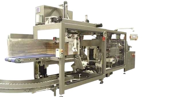 Cube Master 200i case packer machine for automated packaging and case packing of products in industrial production lines.