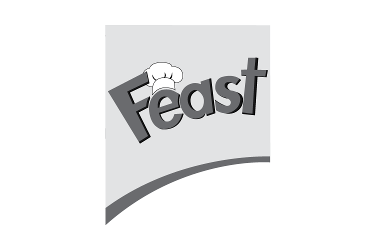 Feast logo representing a food brand specializing in chocolate and confectionery products