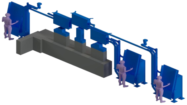 Heated tobacco product feeding system to SF3 machine for automated conveying and production line integration in tobacco manufacturing